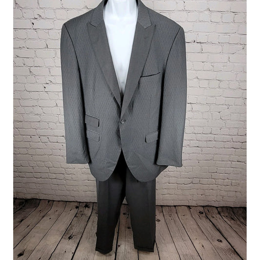 T-Fusion Italy Charcoal Diamond Durango 2 Piece Suit Set Size 46L 40W (36x31)