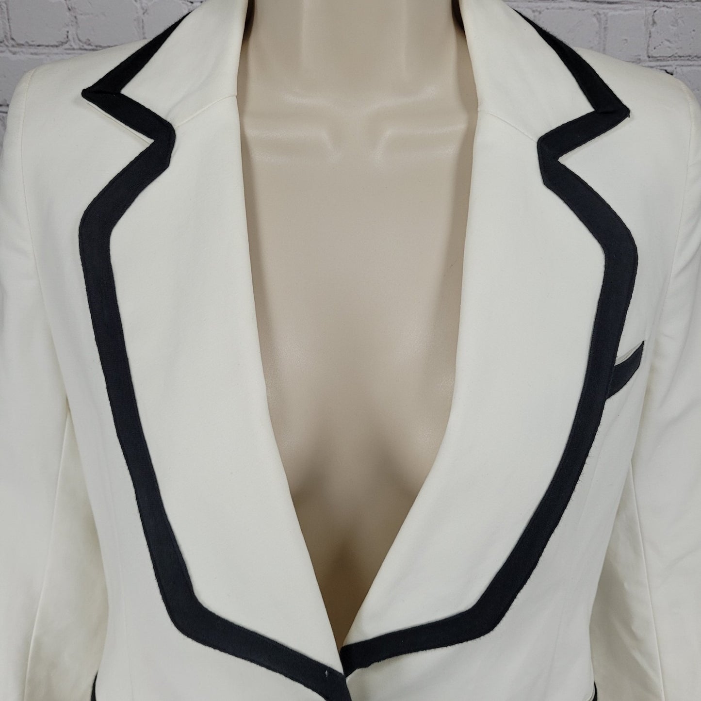 William Rast Ivory & Black 1 Button Double Vented Blazer Jacket Size Small S