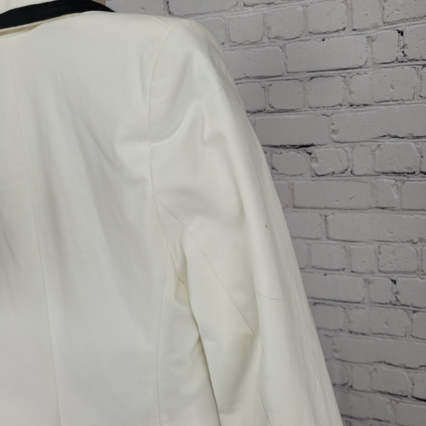 William Rast Ivory & Black 1 Button Double Vented Blazer Jacket Size Small S