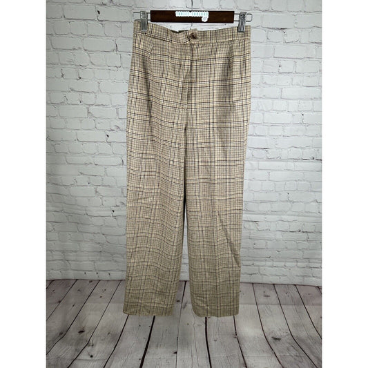 VTG Gordon Of Philadelphia Multicolored Plaid Wool Blend Pants 6 (26 x 29)