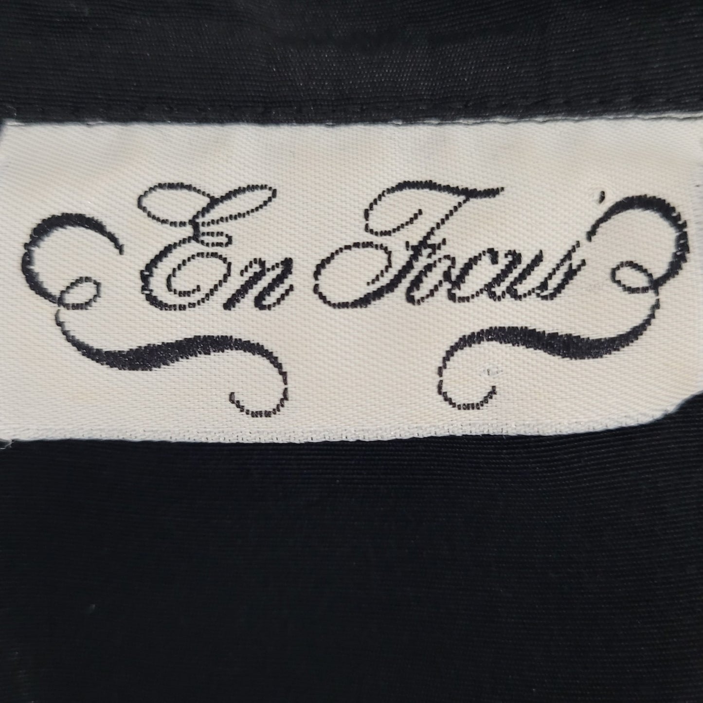 VTG En Focus Black 3/4 Sleeve Embellished Collar Lightweight Jumper Size XS