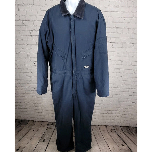 Walls Workwear Navy 100% Cotton Insulated Corduroy Collar Coveralls Size XLT
