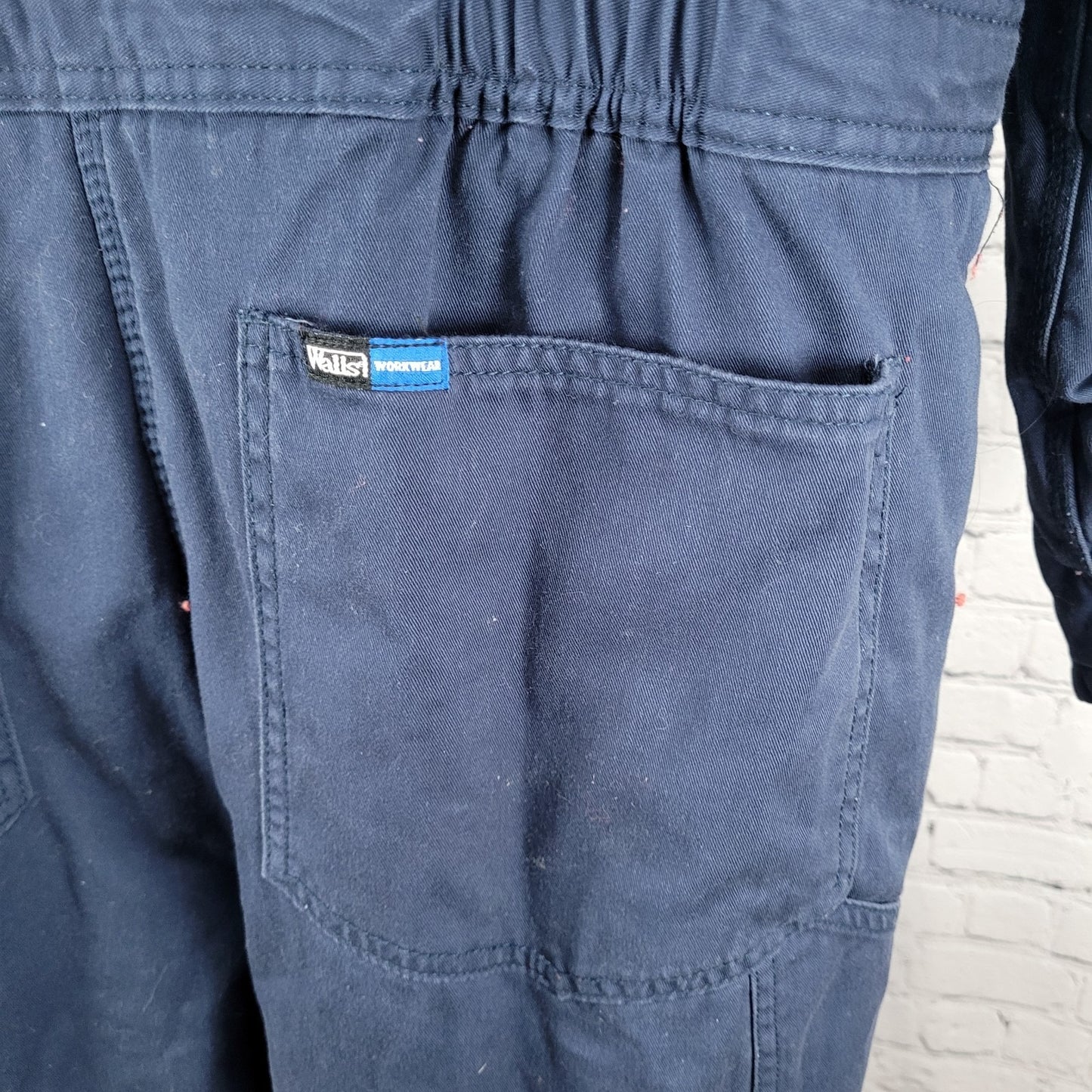 Walls Workwear Navy 100% Cotton Insulated Corduroy Collar Coveralls Size XLT