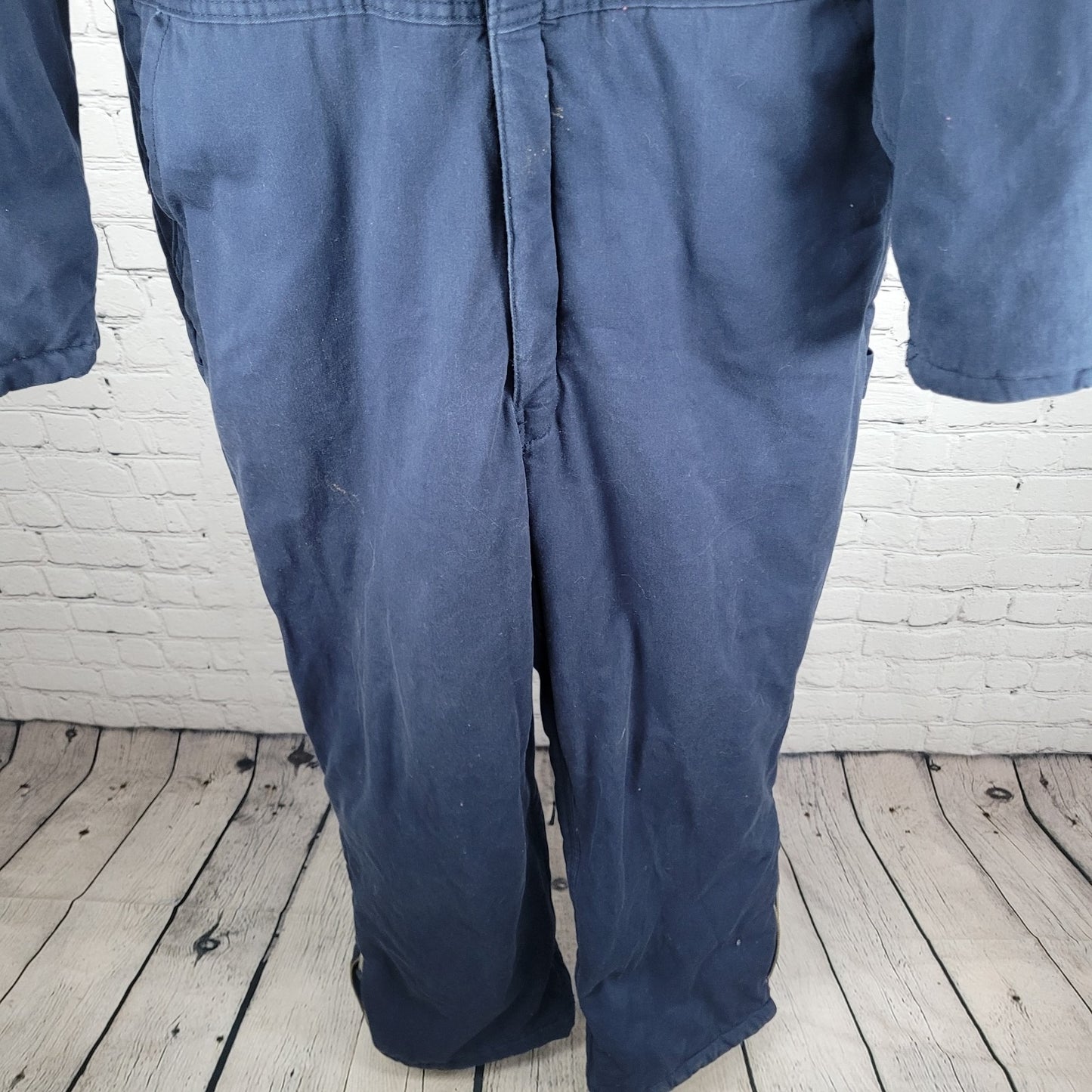 Walls Workwear Navy 100% Cotton Insulated Corduroy Collar Coveralls Size XLT