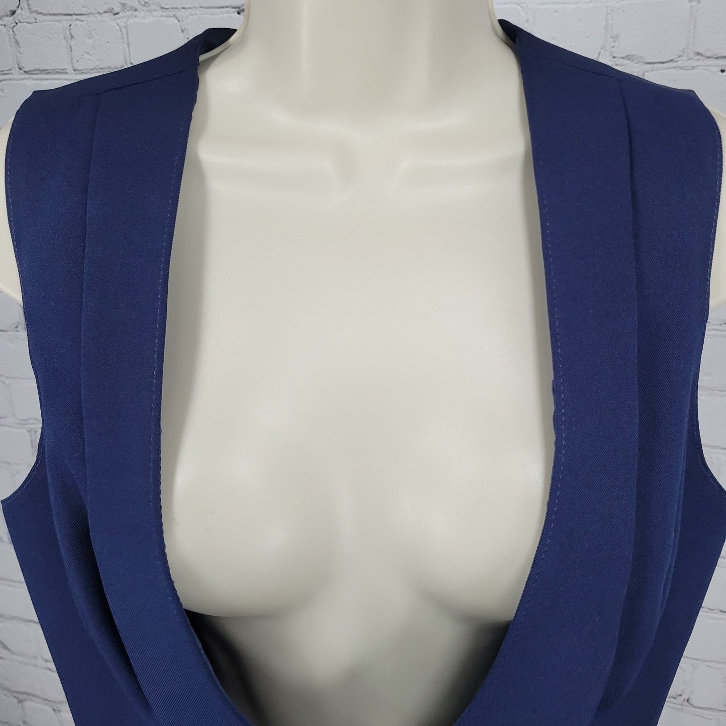 VTG Pan-ter Navy 100% Wool Shawl Lapel Buttoned Lined Vest Union Made Size 11/12