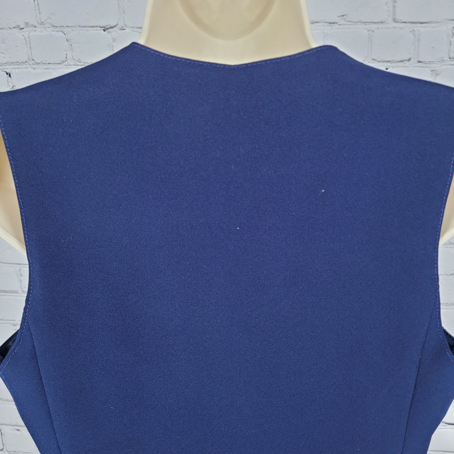VTG Pan-ter Navy 100% Wool Shawl Lapel Buttoned Lined Vest Union Made Size 11/12