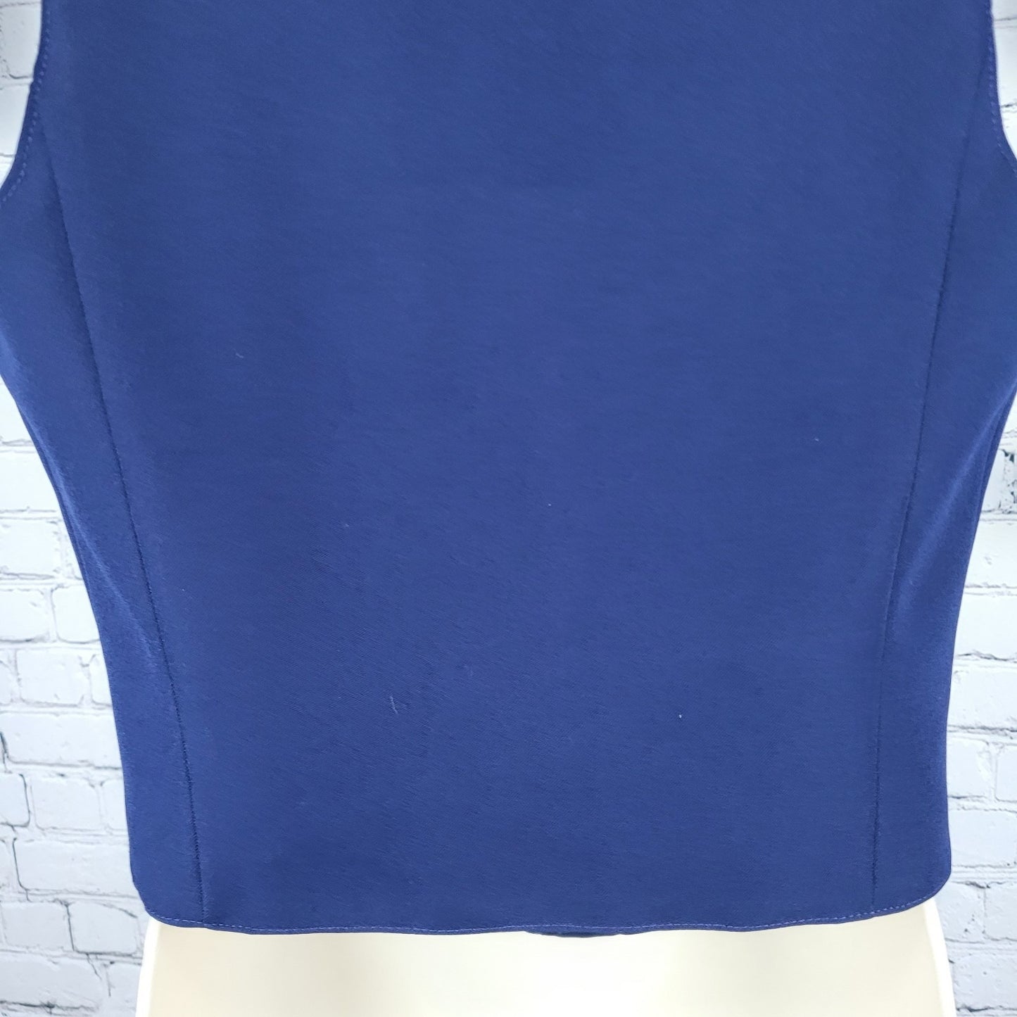 VTG Pan-ter Navy 100% Wool Shawl Lapel Buttoned Lined Vest Union Made Size 11/12