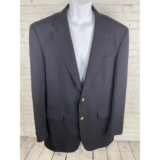 Jos A Bank Very Dark Blue Wool Gold Button Jacket Blazer 42L