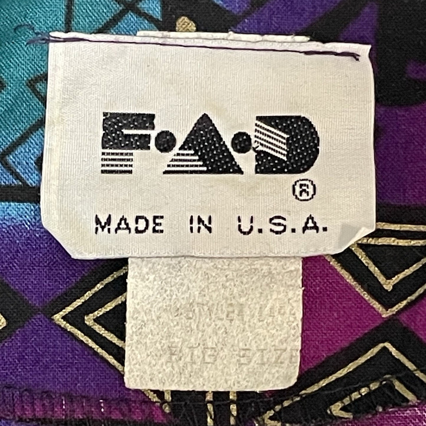 VTG FAD Purple Gold Retro Wearable Art Tunic Top Kimono Jacket Set USA Large L