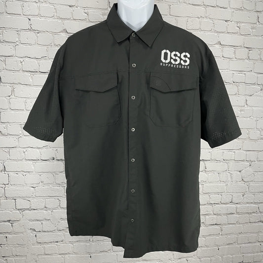 5.11 Tactical Black OSS Suppressors Snap Up Short Sleeve Shirt Size Large L