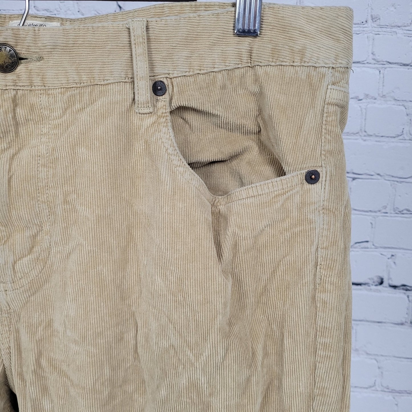 Faherty Tan Organic Cotton Corduroy Stretch Straight Leg Chino Pants 35 (35x33)