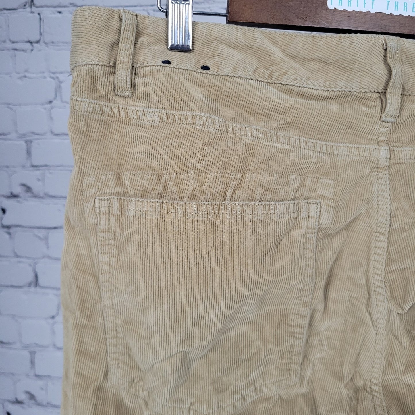 Faherty Tan Organic Cotton Corduroy Stretch Straight Leg Chino Pants 35 (35x33)