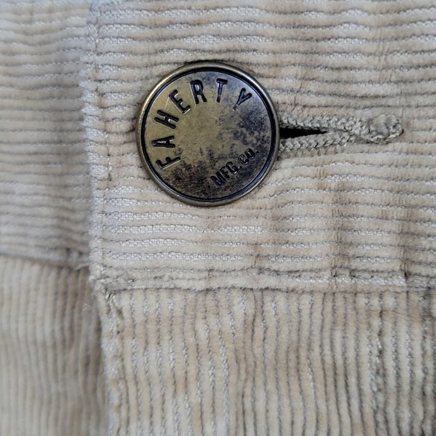 Faherty Tan Organic Cotton Corduroy Stretch Straight Leg Chino Pants 35 (35x33)
