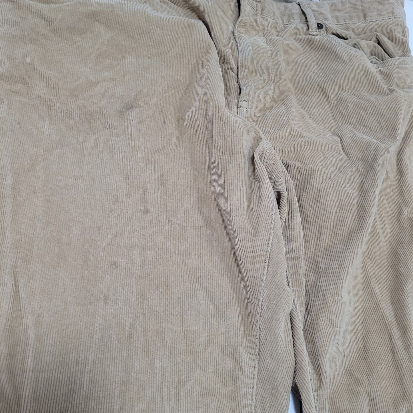 Faherty Tan Organic Cotton Corduroy Stretch Straight Leg Chino Pants 35 (35x33)