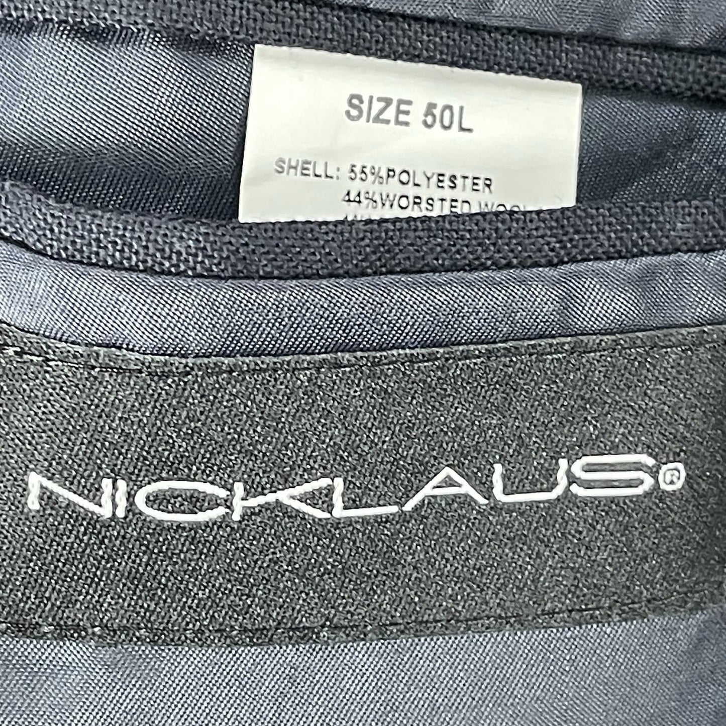 Nicklaus Dark Blue Worsted Wool Blend 2 Metal Button Blazer Sport Coat Size 50L
