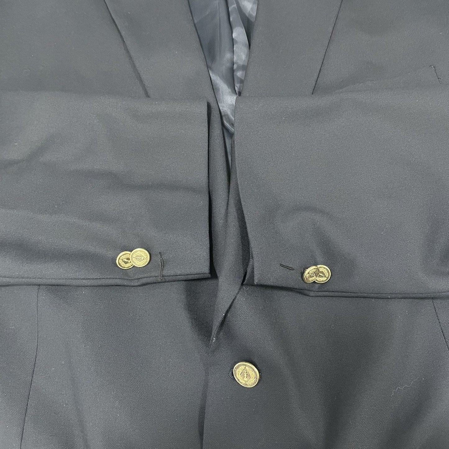Nicklaus Dark Blue Worsted Wool Blend 2 Metal Button Blazer Sport Coat Size 50L