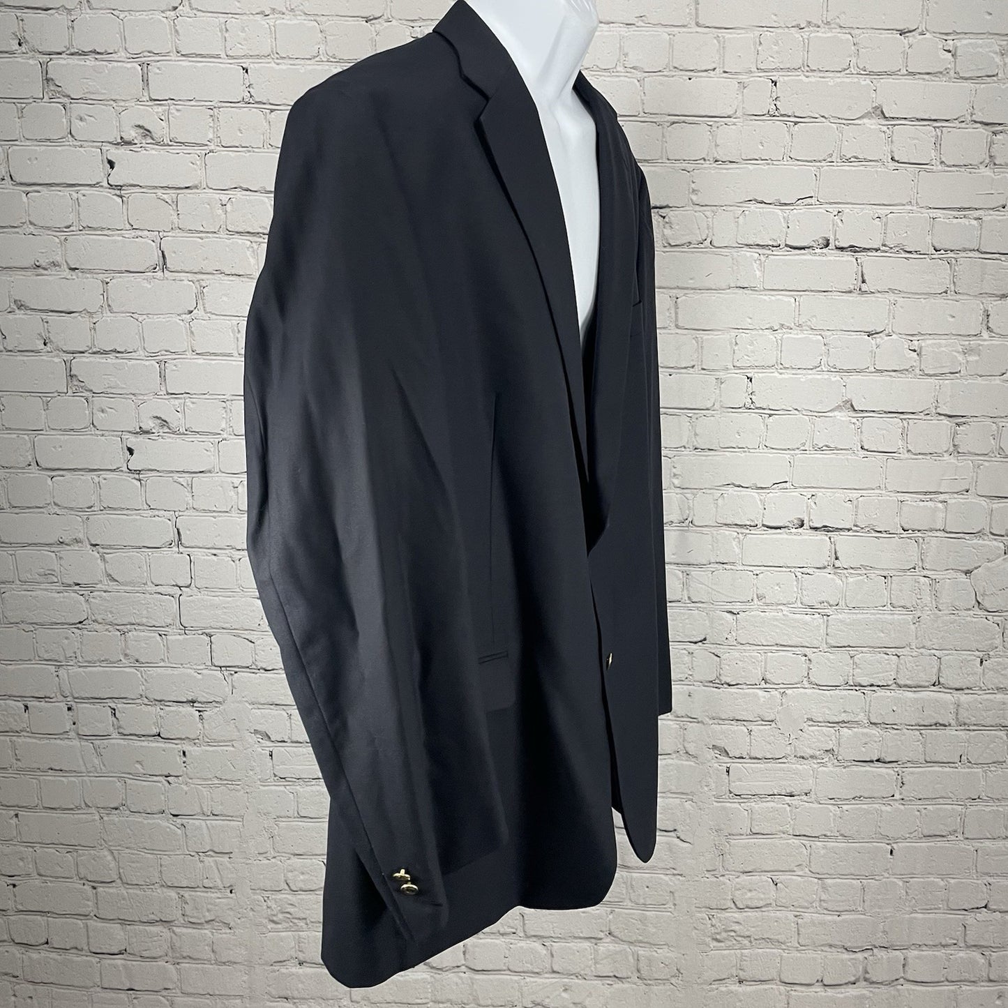 Nicklaus Dark Blue Worsted Wool Blend 2 Metal Button Blazer Sport Coat Size 50L