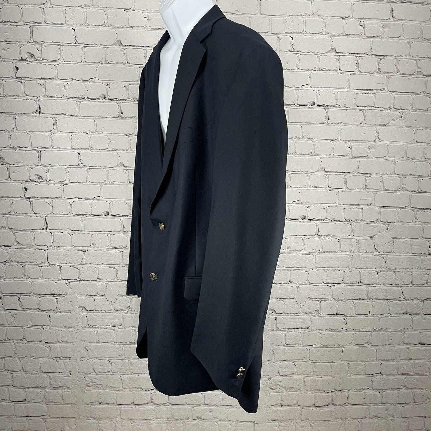 Nicklaus Dark Blue Worsted Wool Blend 2 Metal Button Blazer Sport Coat Size 50L