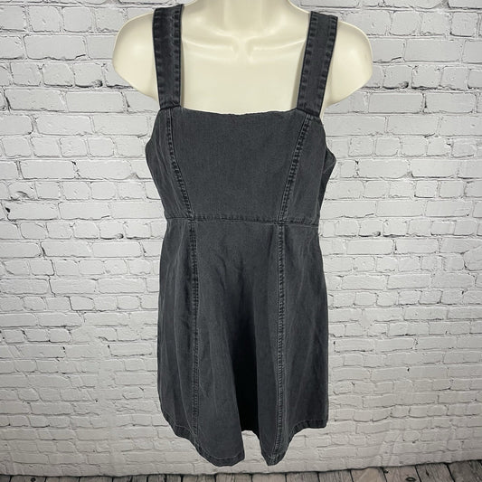 ASOS Design Grey 100% Cotton Sleeveless Zipped Back Tie Maternity Dress Size 8