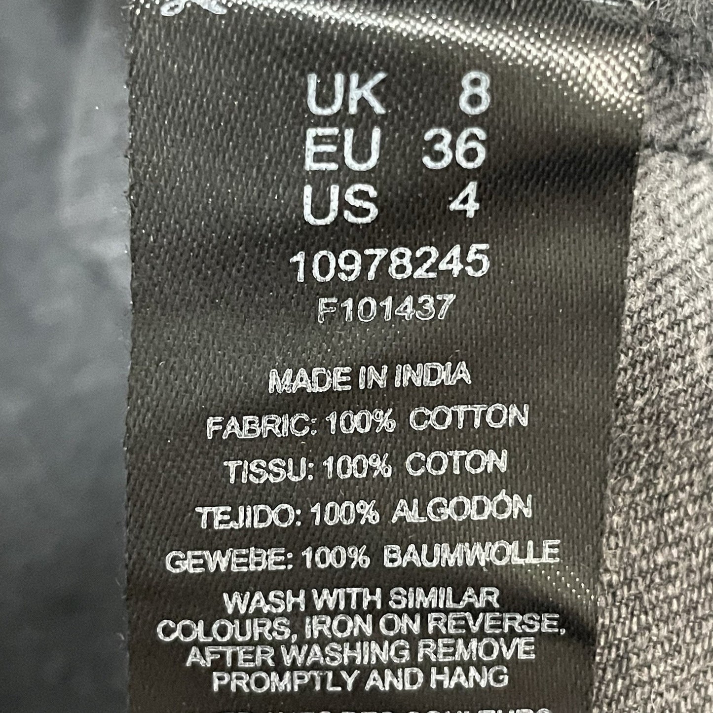 ASOS Design Grey 100% Cotton Sleeveless Zipped Back Tie Maternity Dress Size 8