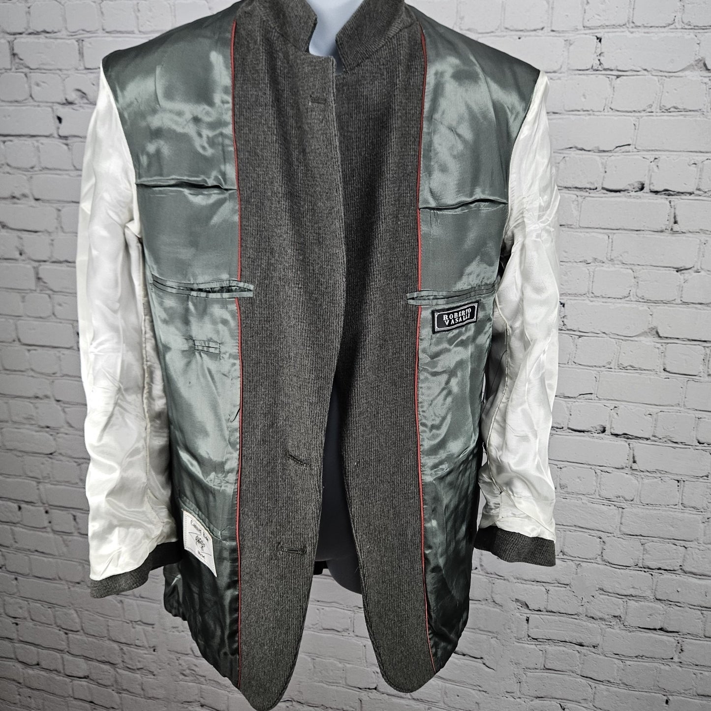 Roberto Vasalli Grey Camelhair Wool Blend 2 Button Notch Blazer Sport Coat 38R
