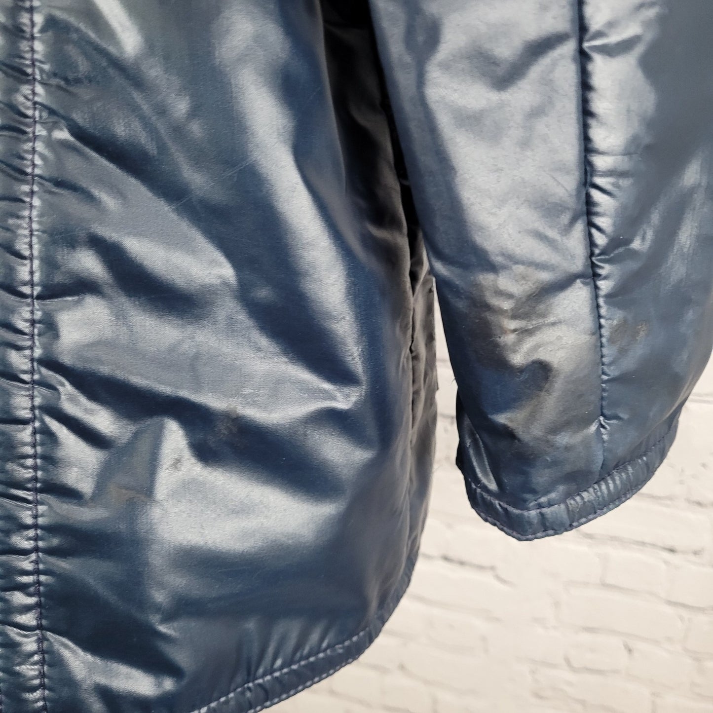 VTG Great Six By GAE Blue Retro Full Zip Belted Windbreaker Jacket Size Large L