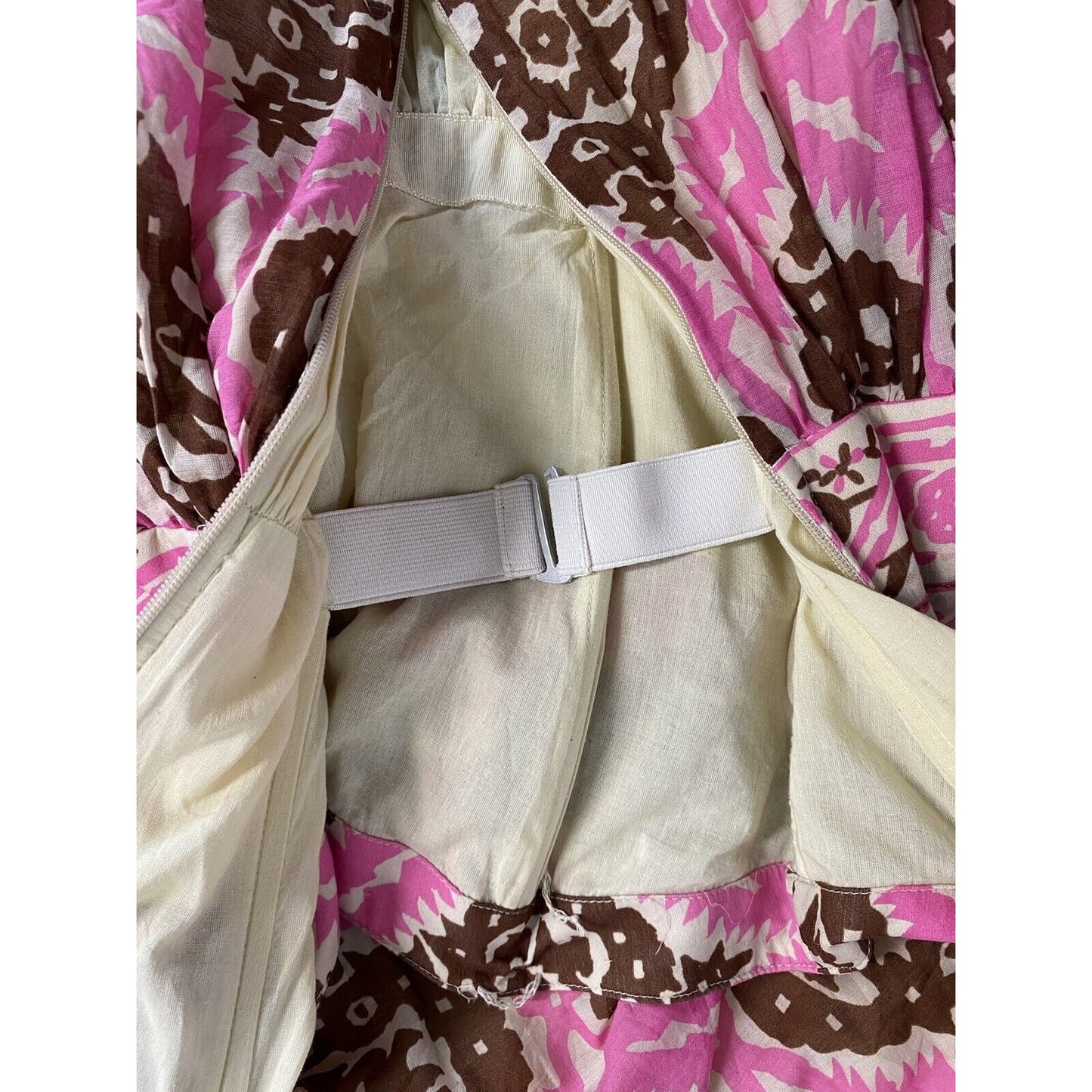 Plenty by Tracy Reese Brown Pink Strapless Silk Blend Boned Zip Up Dress Size 2