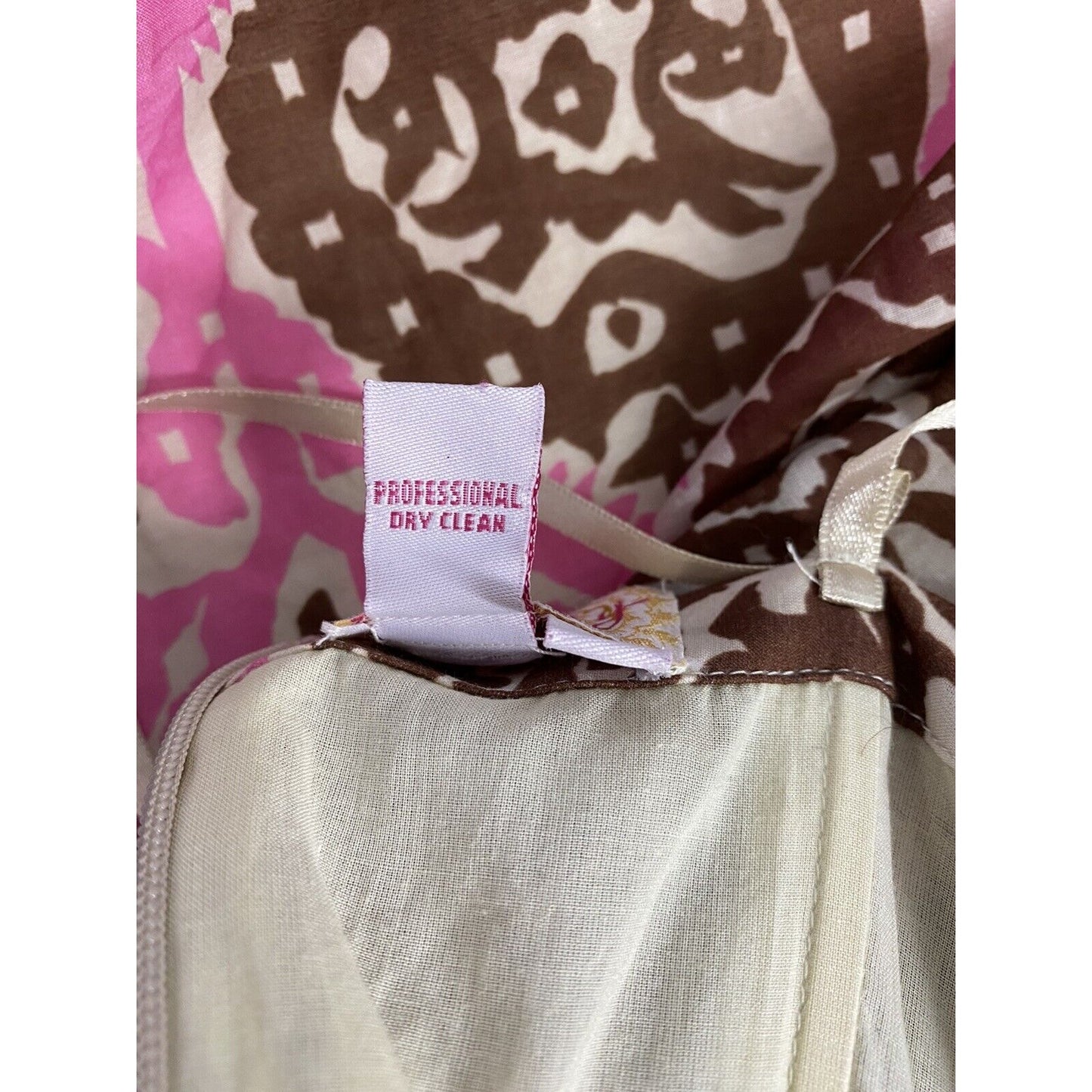 Plenty by Tracy Reese Brown Pink Strapless Silk Blend Boned Zip Up Dress Size 2