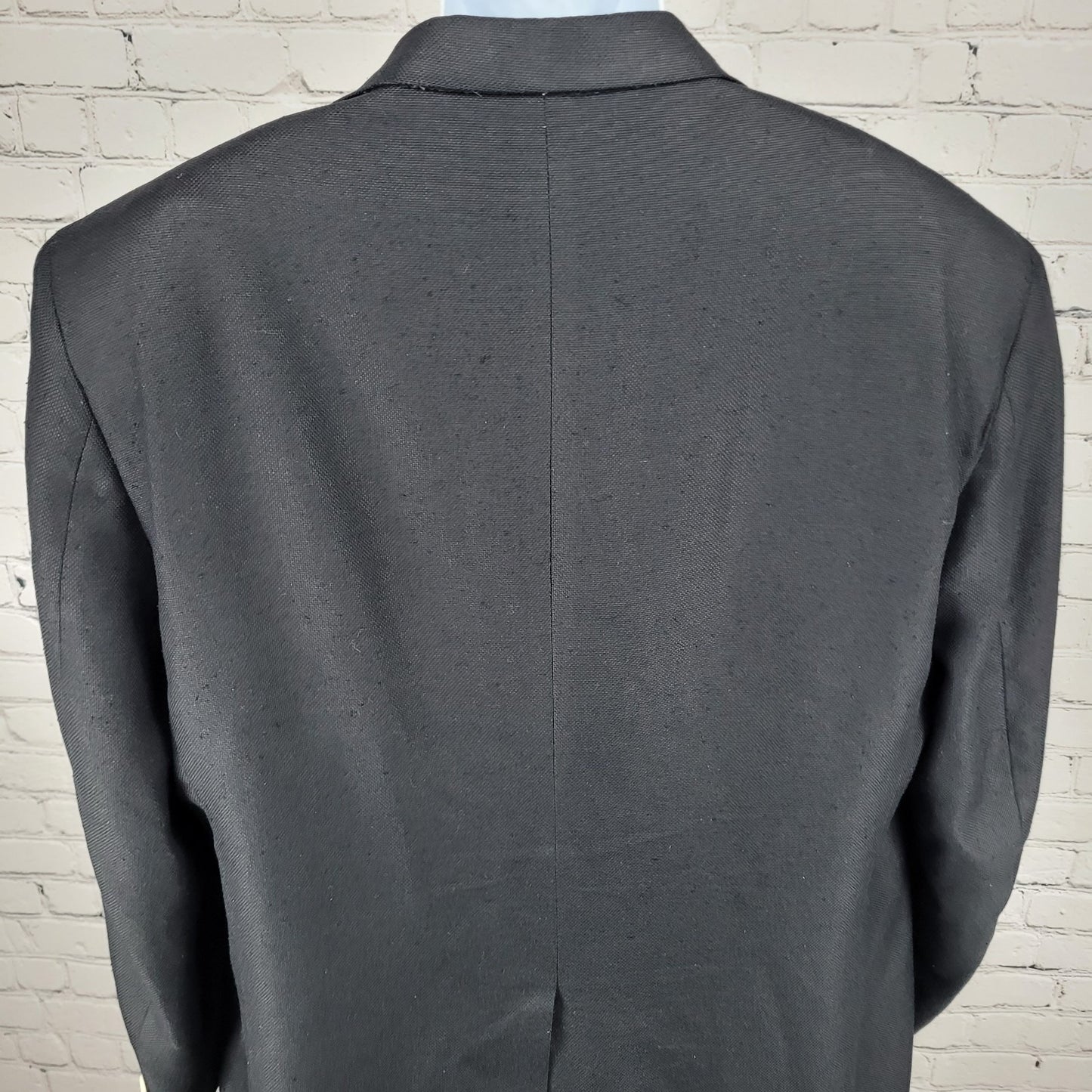 VTG Brooks Brothers Black 100% Silk 2 Button Notch Blazer USA Made Size 44L