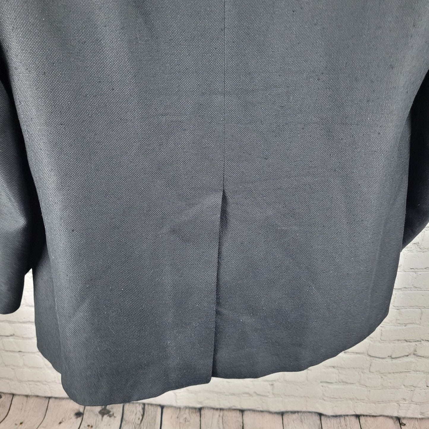 VTG Brooks Brothers Black 100% Silk 2 Button Notch Blazer USA Made Size 44L