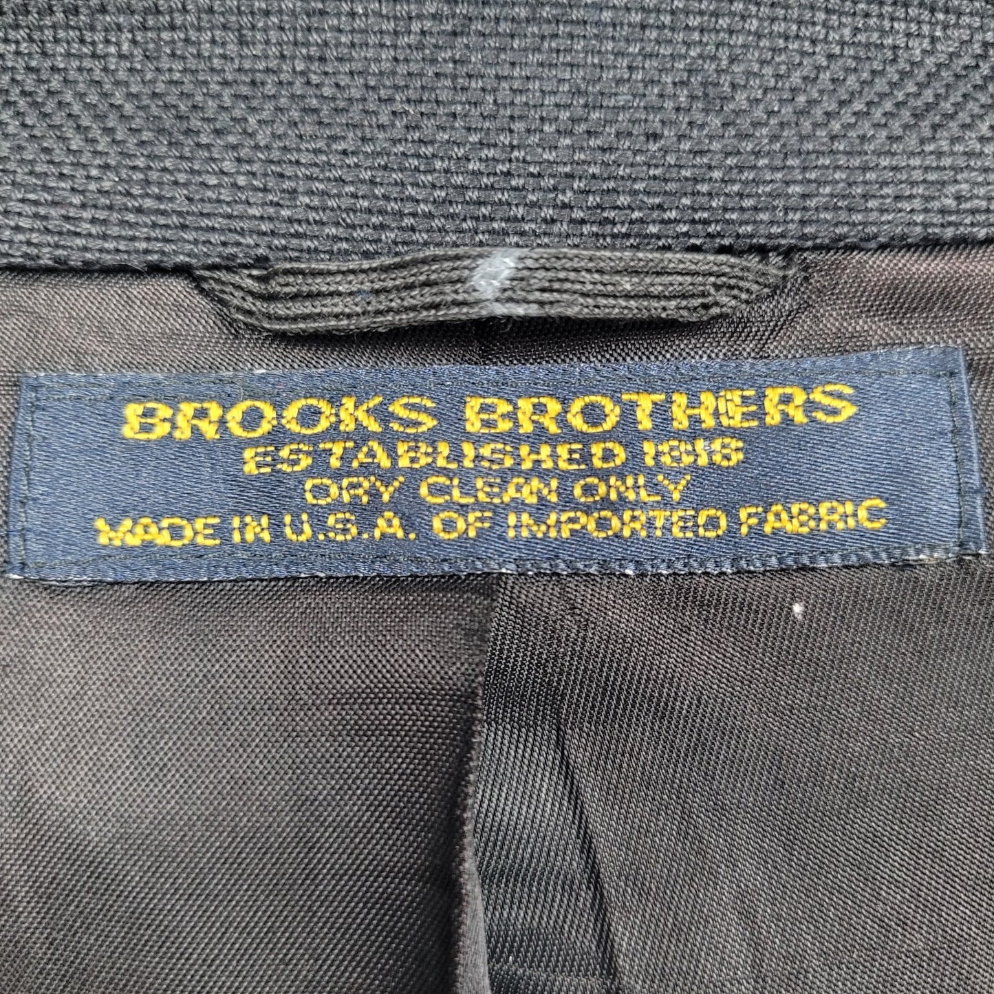 VTG Brooks Brothers Black 100% Silk 2 Button Notch Blazer USA Made Size 44L