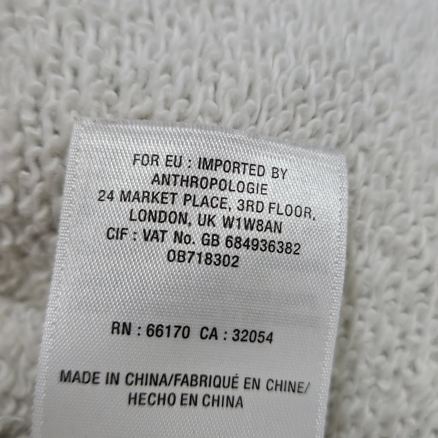 Anthropologie Grey Pearl Crop Short Sleeve Oversized Cut Neck Sweatshirt Top O/S