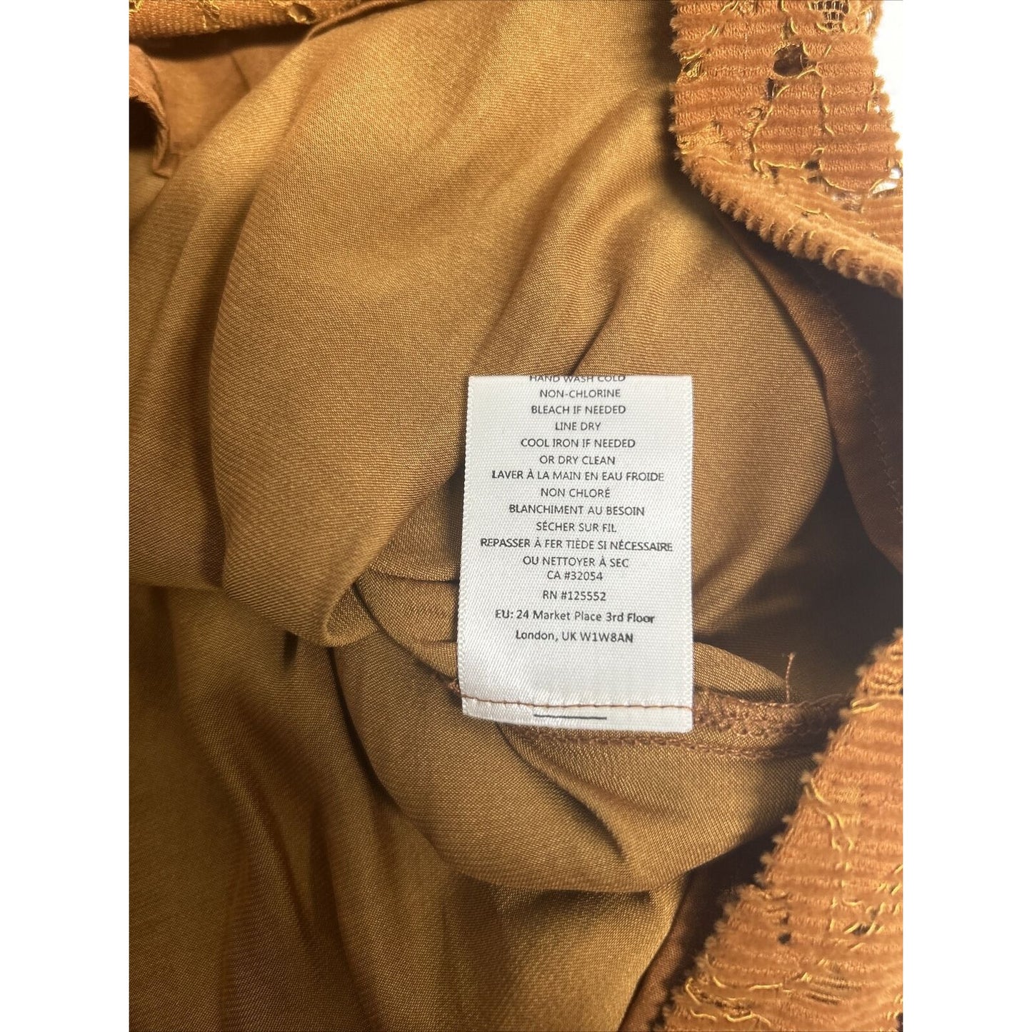 Anthropologie’s Dolan Left Coast Burnt Orange Balloon Sleeve Corduroy Blouse S