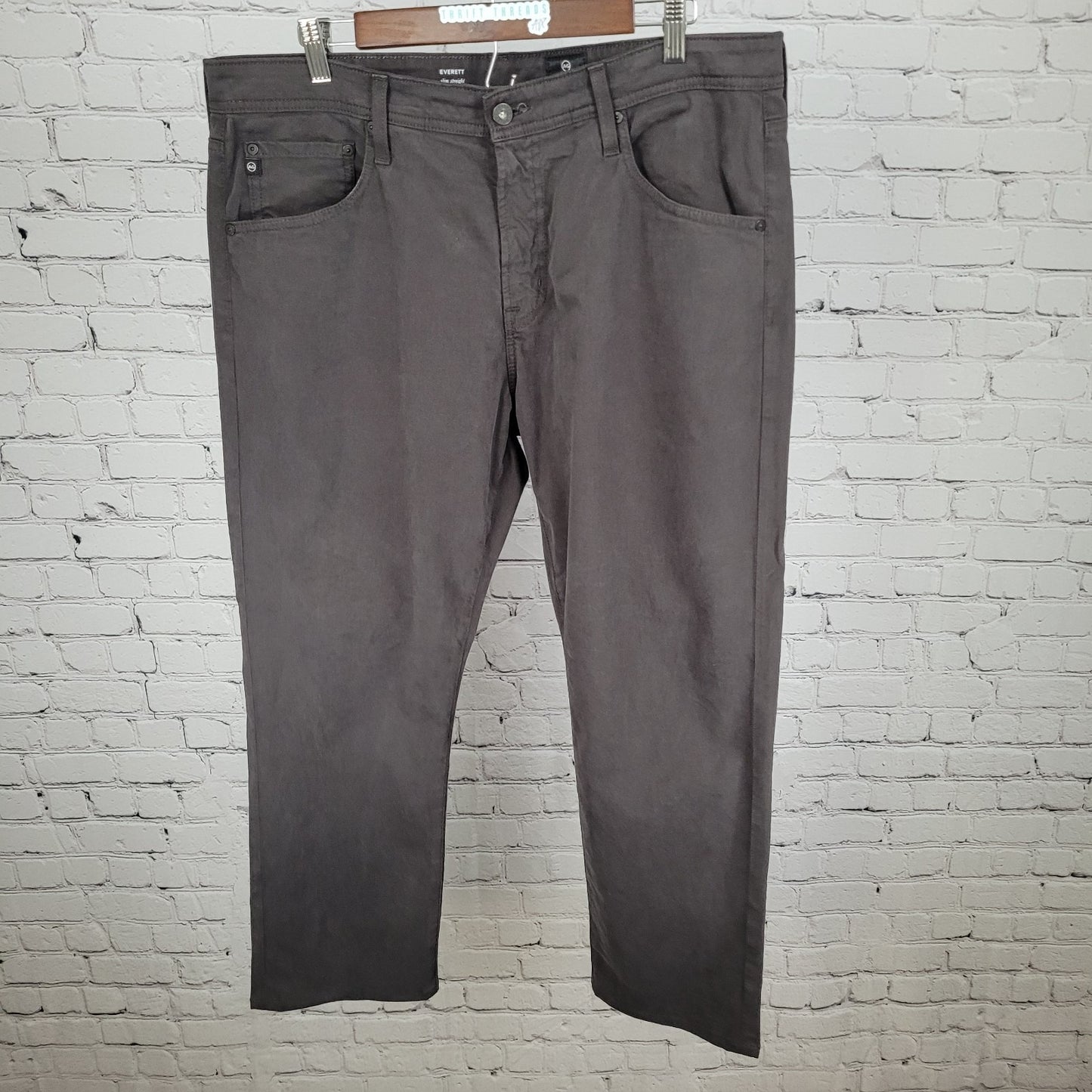 AG Adriano Goldschmied Grey Everett Slim Straight Soft Stretch Jeans Size 36x28