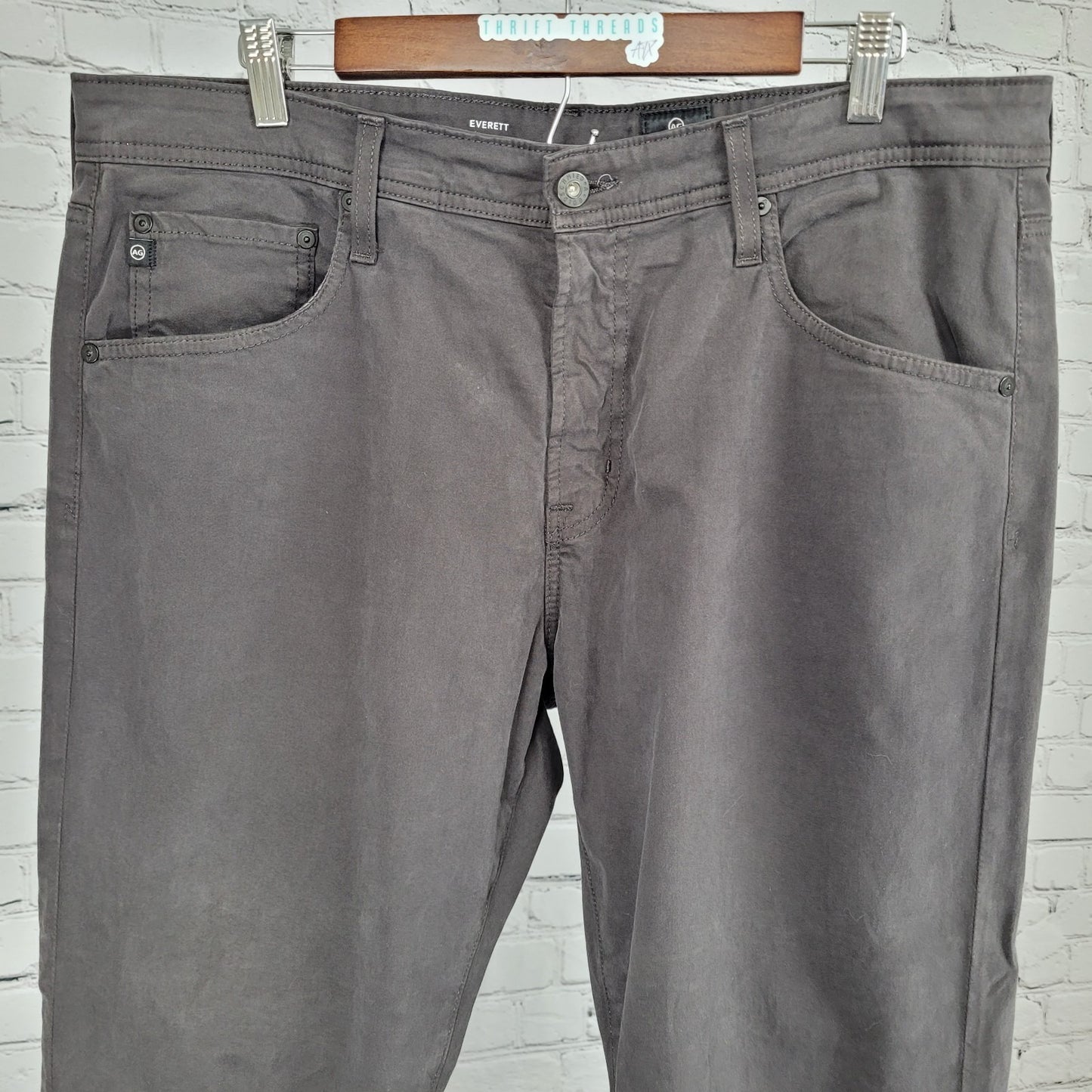 AG Adriano Goldschmied Grey Everett Slim Straight Soft Stretch Jeans Size 36x28