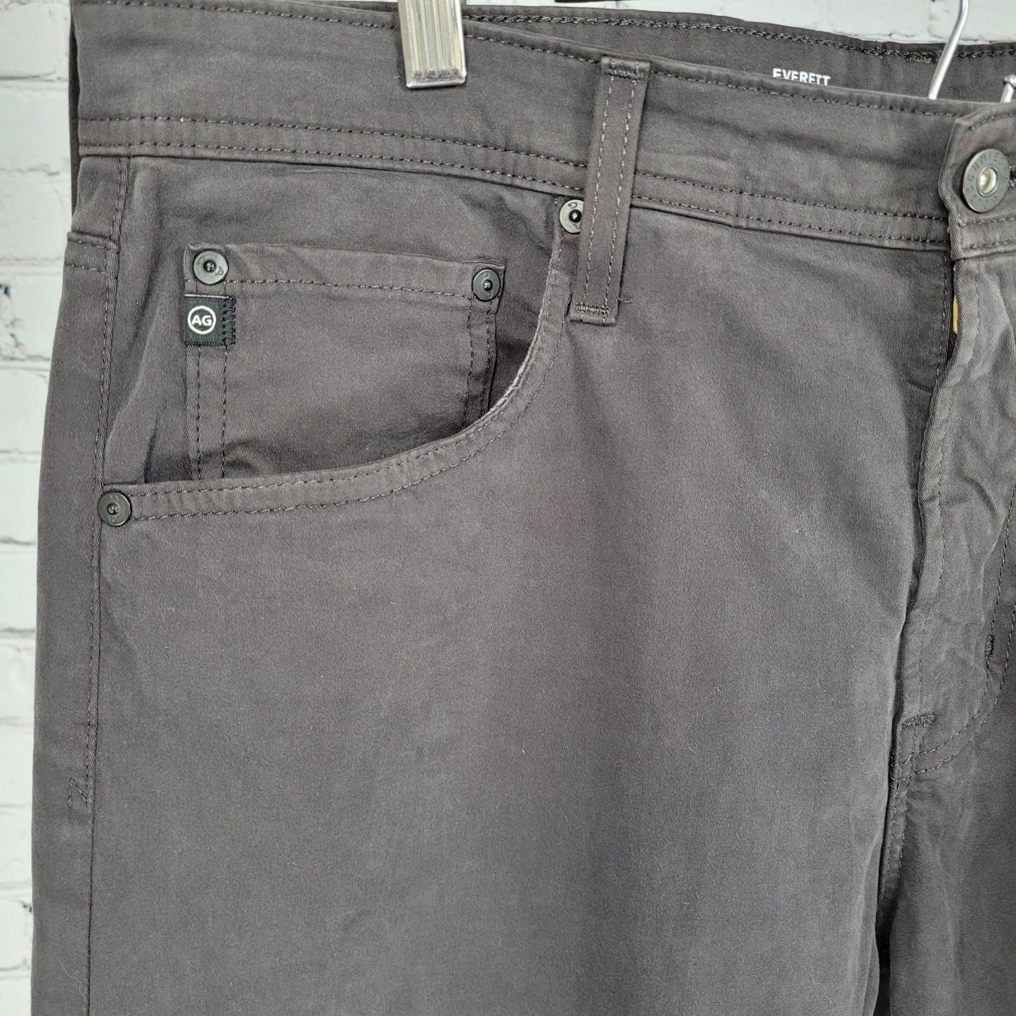 AG Adriano Goldschmied Grey Everett Slim Straight Soft Stretch Jeans Size 36x28