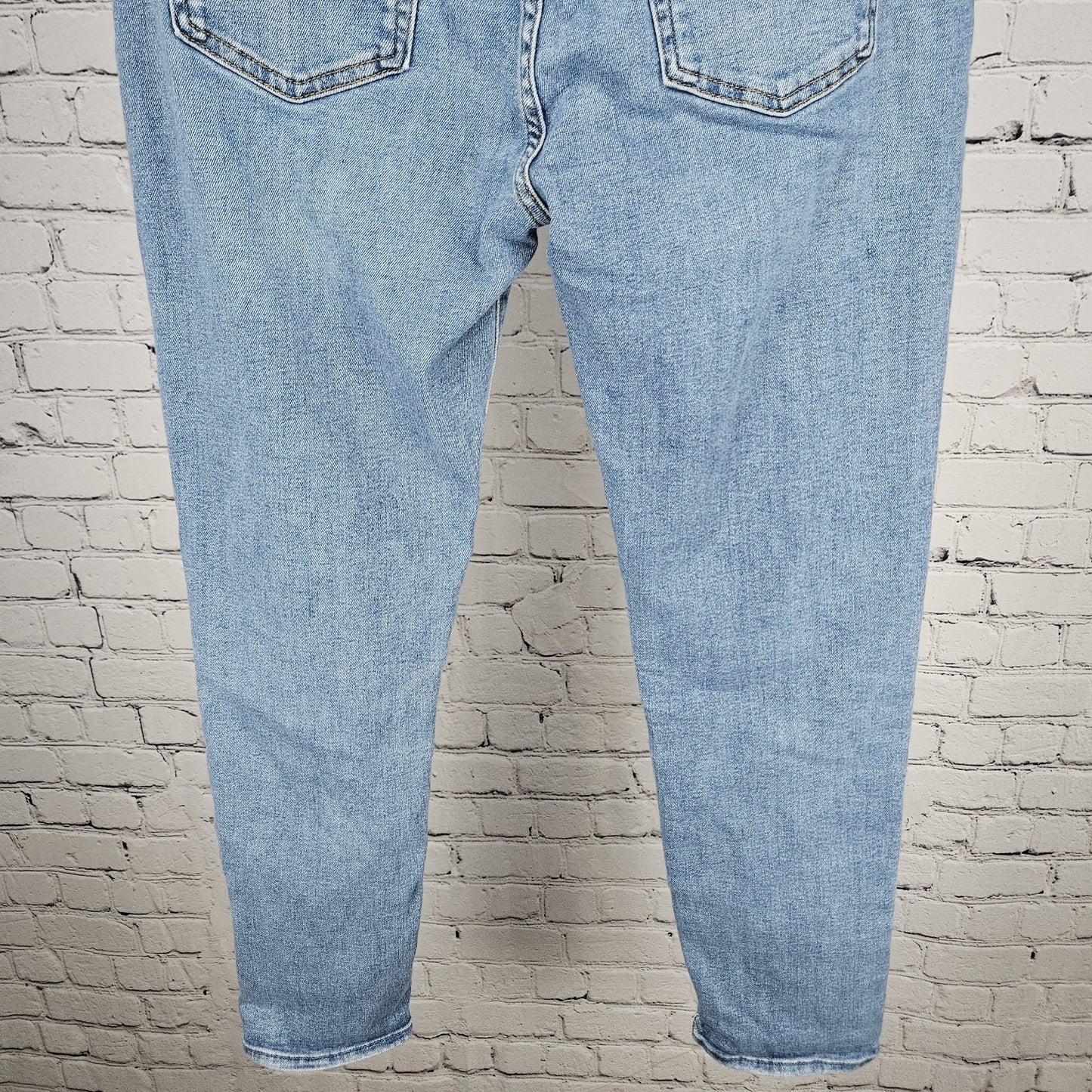 7 For All Mankind Blue Josefina Distressed Denim Skinny Ankle Jeans 28 (28x27)