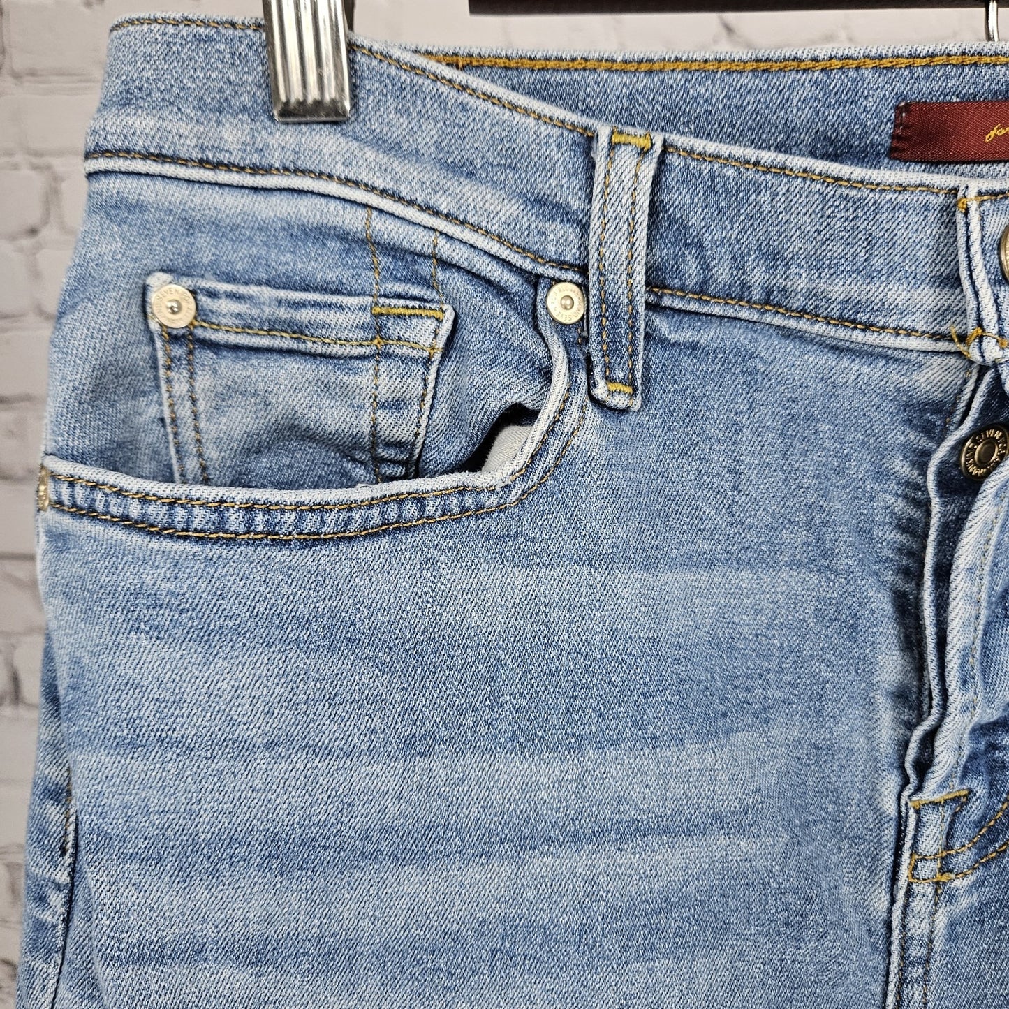 7 For All Mankind Blue Josefina Distressed Denim Skinny Ankle Jeans 28 (28x27)