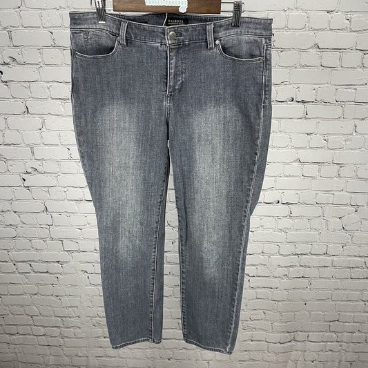 Talbots Grey Denim Slim Ankle Mid Rise Flawless 5 Pocket Jeans Size 10 (34x28)