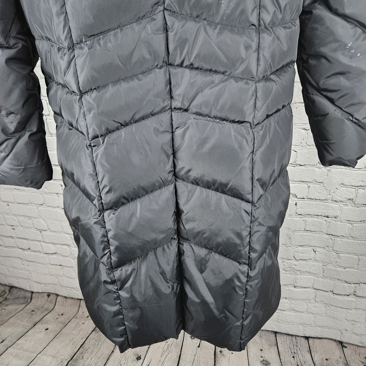 JLO Black Down Insulated Zip Snap Zipped Pockets Puffer Jacket Coat L *zipper