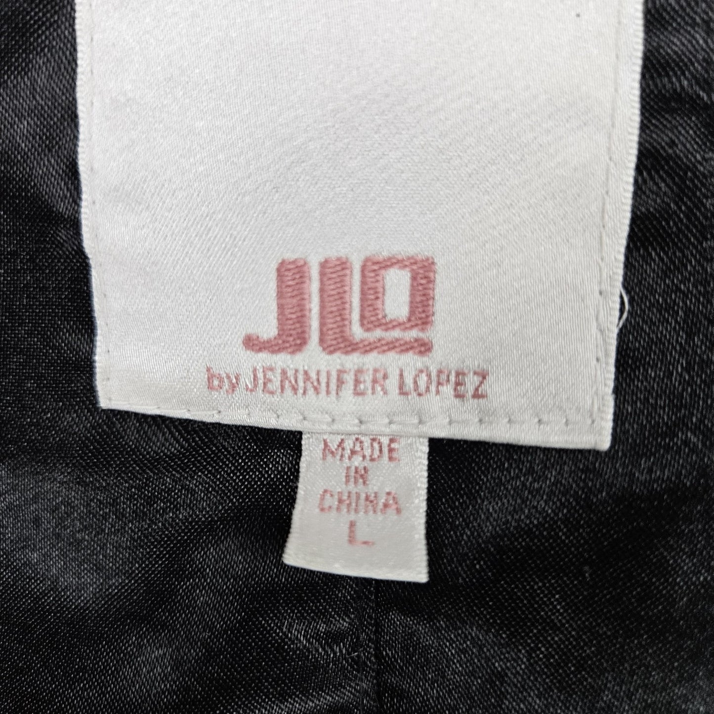 JLO Black Down Insulated Zip Snap Zipped Pockets Puffer Jacket Coat L *zipper