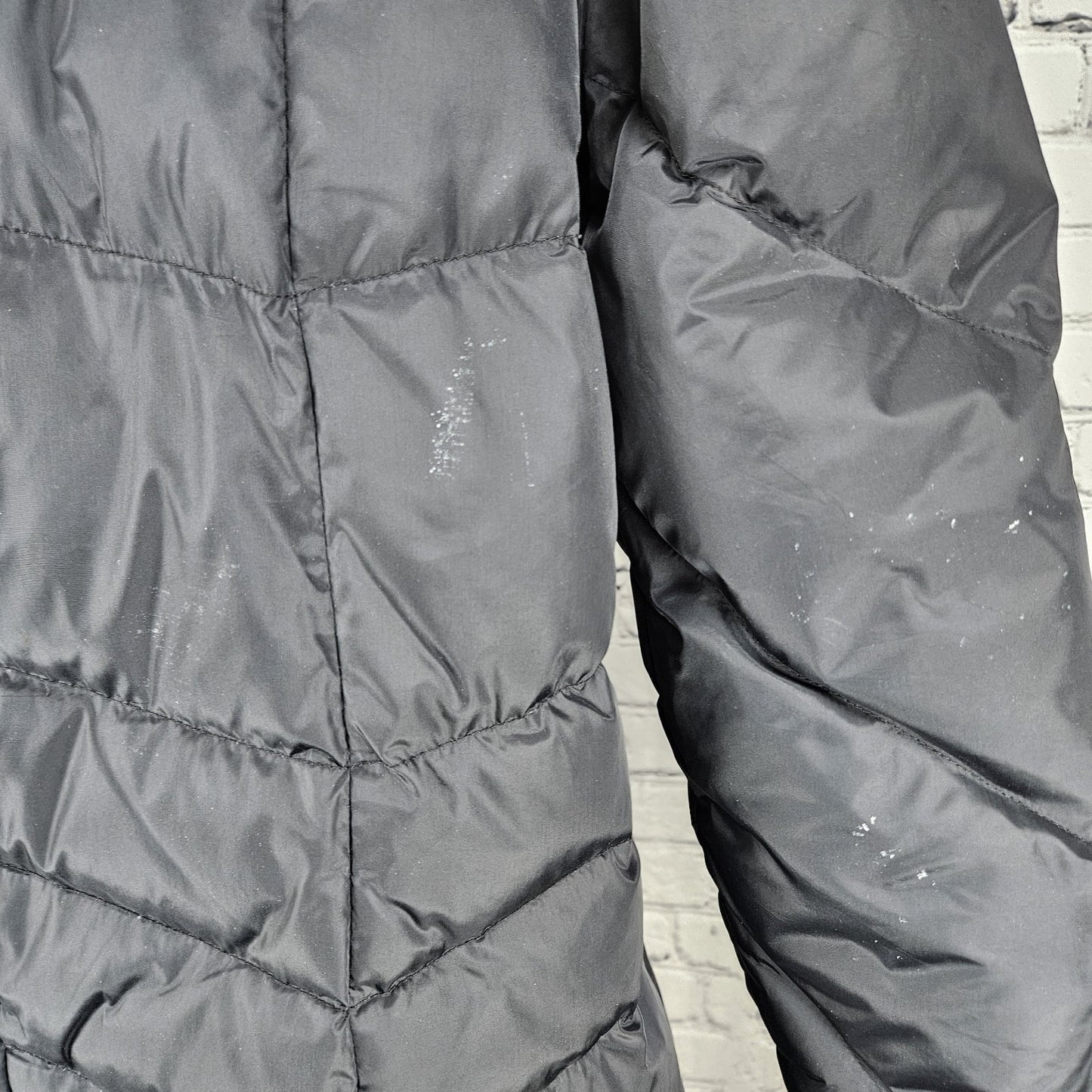 JLO Black Down Insulated Zip Snap Zipped Pockets Puffer Jacket Coat L *zipper