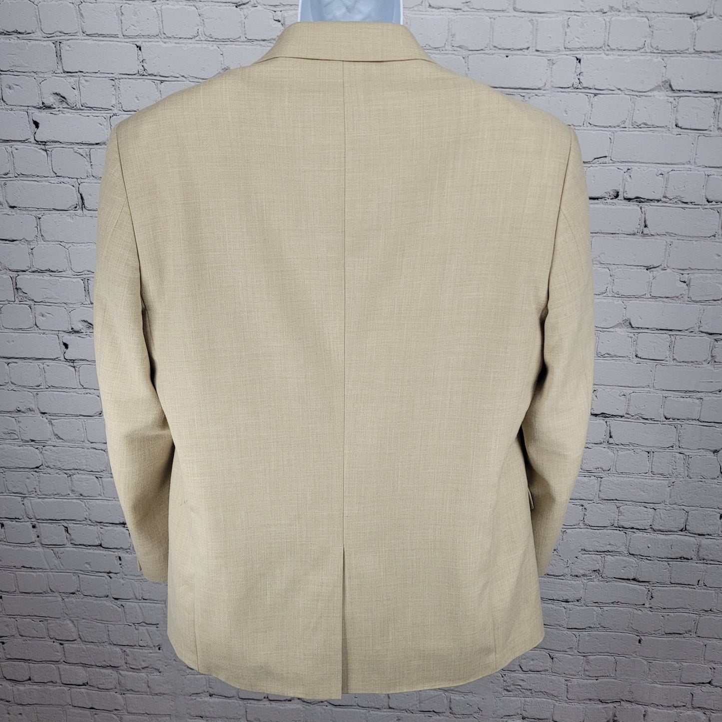 Alan Flusser Tan Khaki 2 Button Single Vented Notch Blazer Sport Coat Size 42R