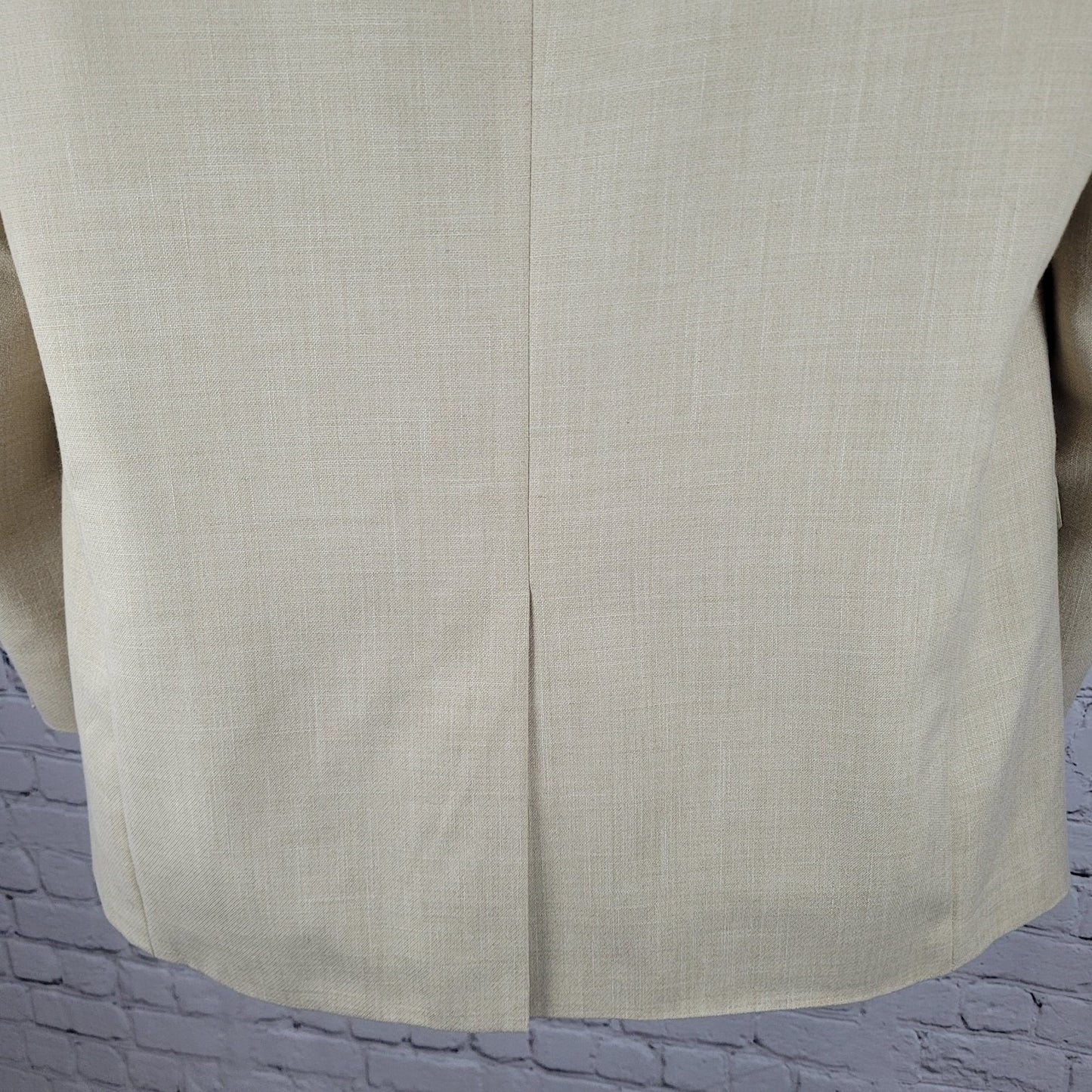 Alan Flusser Tan Khaki 2 Button Single Vented Notch Blazer Sport Coat Size 42R