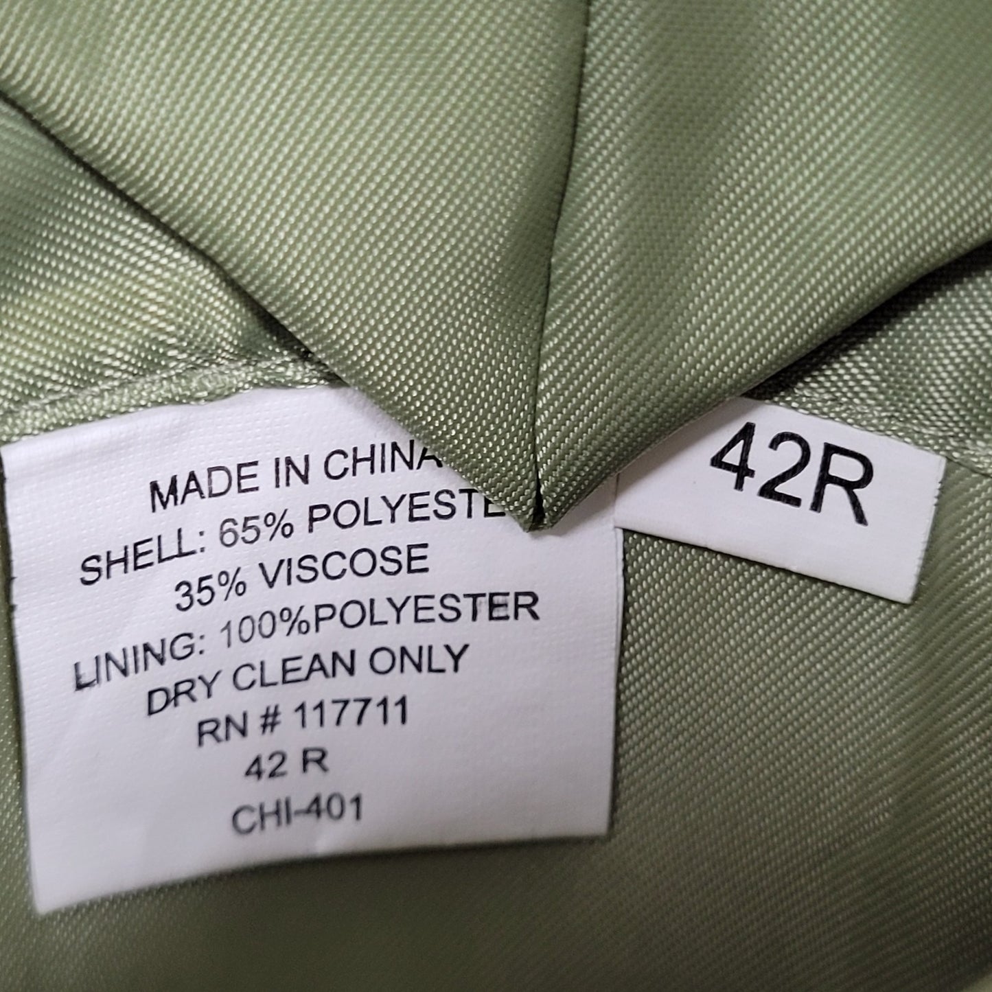 Alan Flusser Tan Khaki 2 Button Single Vented Notch Blazer Sport Coat Size 42R
