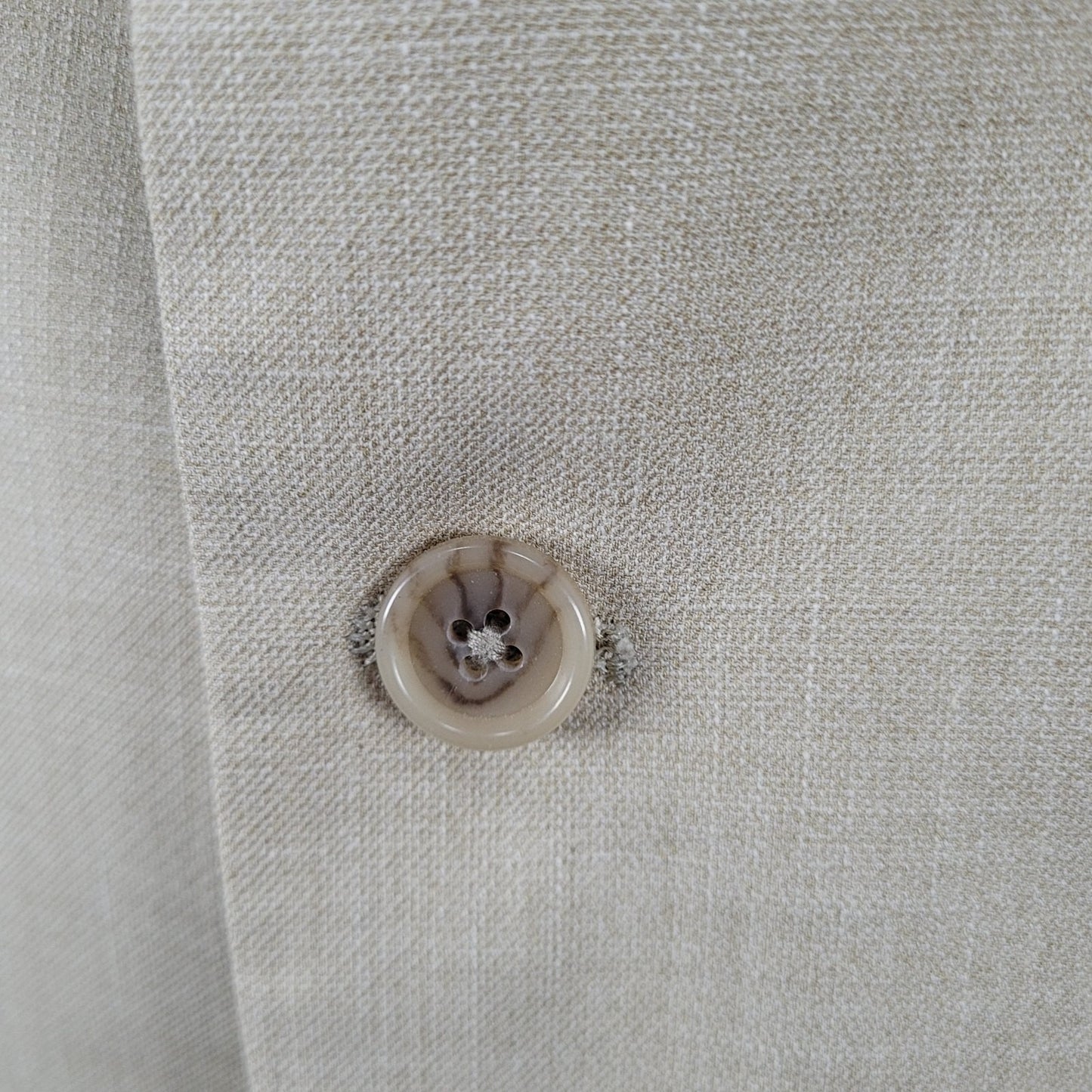Alan Flusser Tan Khaki 2 Button Single Vented Notch Blazer Sport Coat Size 42R