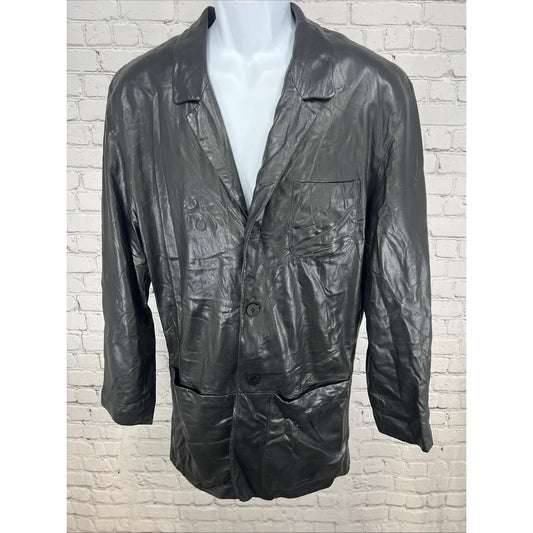 Robert Comstock Endurance Black Soft Genuine Leather Light Jacket 38 *wrinkled