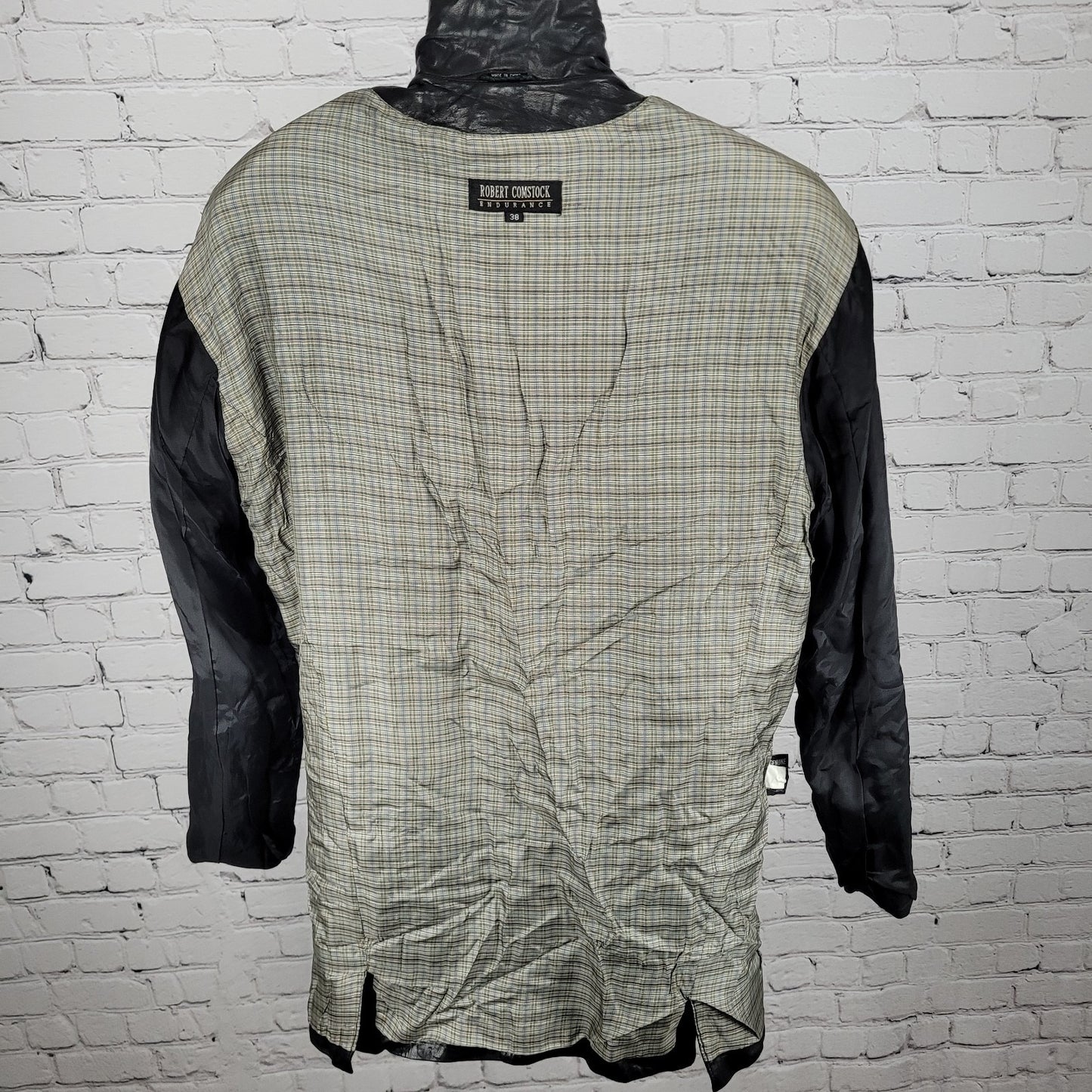 Robert Comstock Endurance Black Soft Genuine Leather Light Jacket 38 *wrinkled