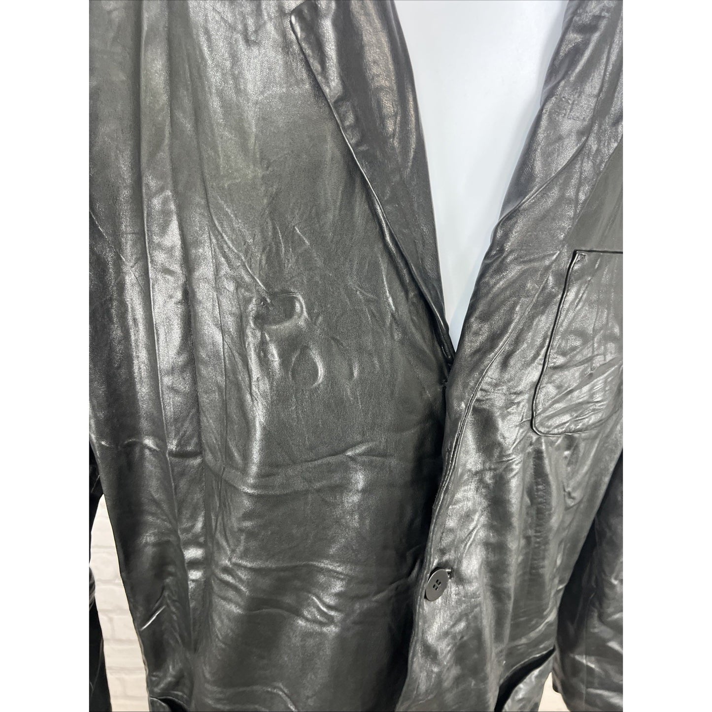 Robert Comstock Endurance Black Soft Genuine Leather Light Jacket 38 *wrinkled