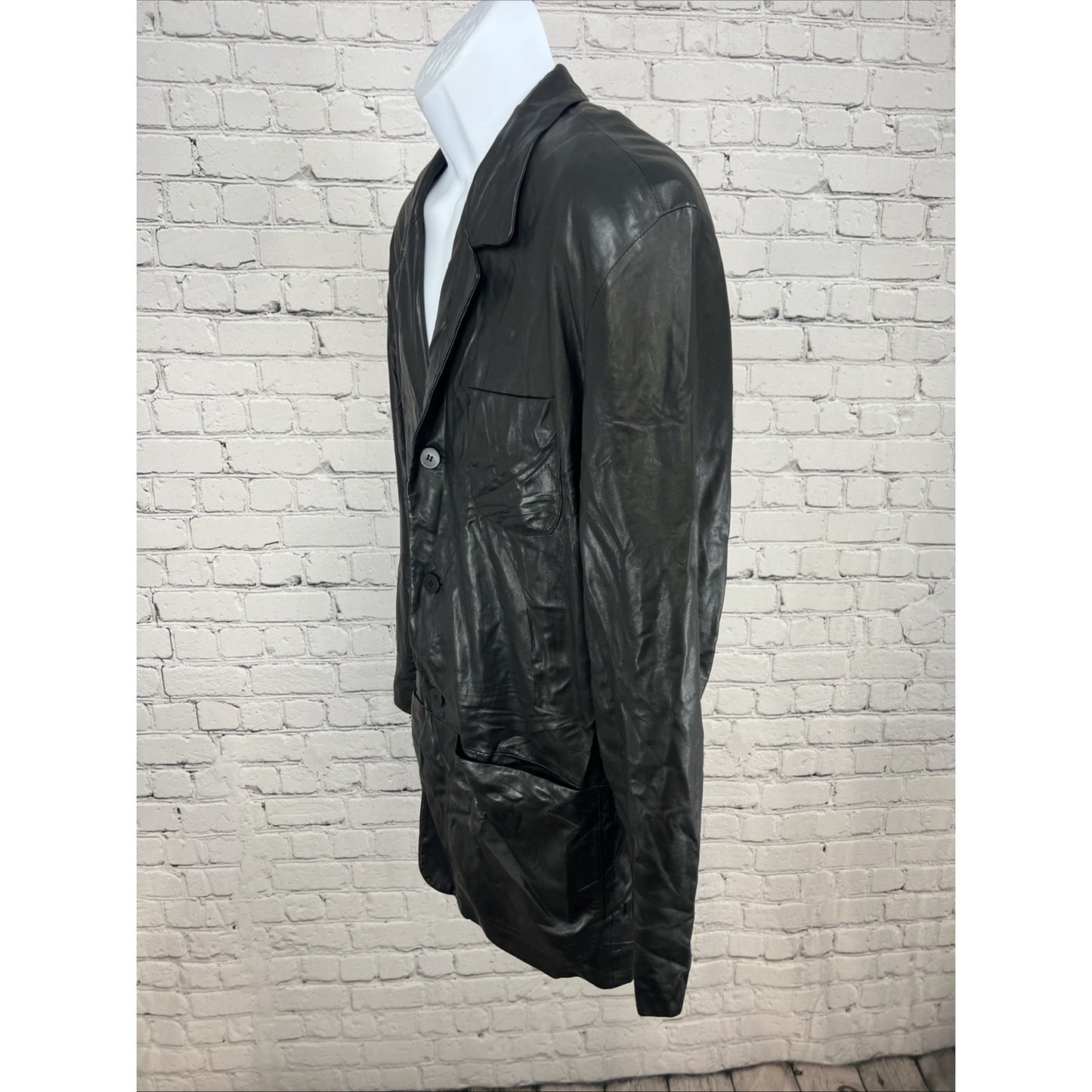 Robert Comstock Endurance Black Soft Genuine Leather Light Jacket 38 *wrinkled